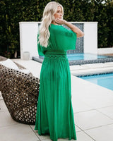 New 2020 Summer Women Lace Crochet Beach Cardigan Bikini Cover Up Wrap Beachwear Long Dress - Lootquake