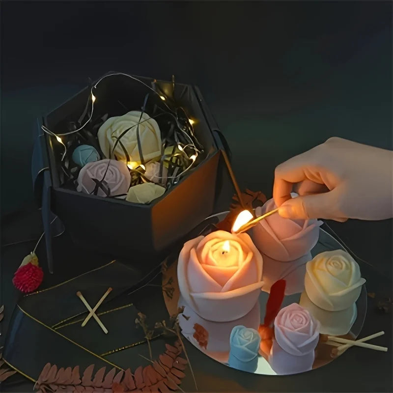 Juego de 6 moldes de silicona para hacer velas, accesorios de bricolaje, moldes de resina para velas aromáticas, decoración del hogar