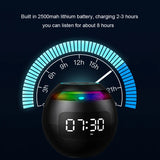 Nuevo mini altavoz Bluetooth inalámbrico con pantalla LED, despertador, tarjeta TF, reproductor de música MP3 para PC y teléfono.