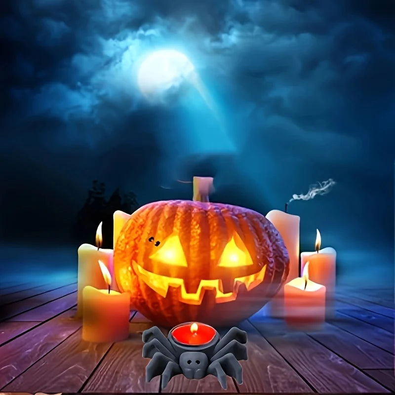 Molde de silicona con forma de araña, vela perfumada de yeso, adorno para candelabro, decoración del hogar de Halloween, artesanía de resina epoxi