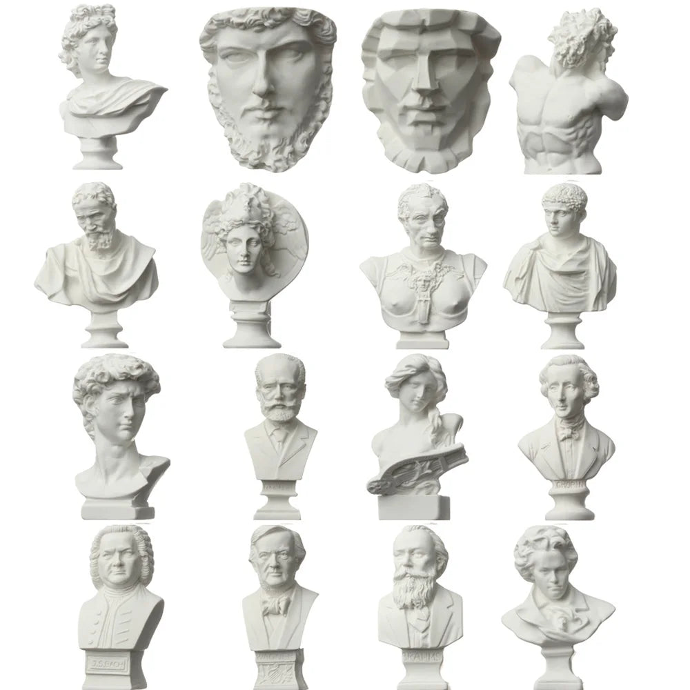 5-7cm Gypsum Bust Portraits Greek Mythology Famous Sculpture Nordic Home Desktop Decor Drawing Practice Plaster Statue New