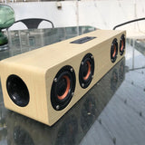 Altavoz Bluetooth de madera, portátil, inalámbrico, subwoofer, reloj, caja de sonido, ordenador de casa, barra de sonido de pared, estéreo HiFi, TF, AUX, disco U