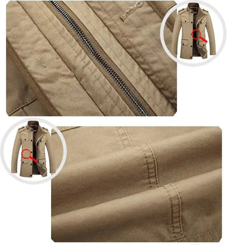 High Quality Men's Casual Jacket 6XL Male Windbreaker Oversized Cotton Classic Jackets Men Clothing Trench Coat A4F5806 - Lootquake
