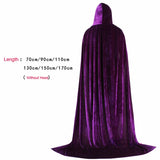 Adult Kids Halloween Velvet Cloak Cape Hooded Medieval Costume Witch Wicca Vampire Elf Purim Carnival Party