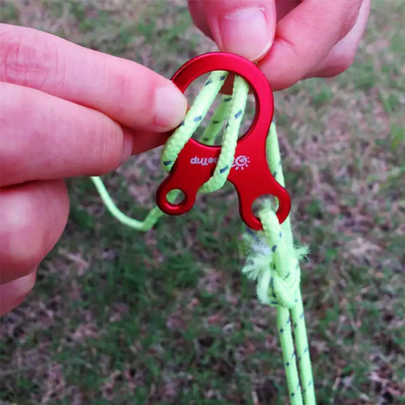 Carabiner Climbing Mountaineering 3-hole Fast Tying Anti-slip Quick Rope Tent Adjustment Buckle Outdoor Camping Survival Gear - Lootquake