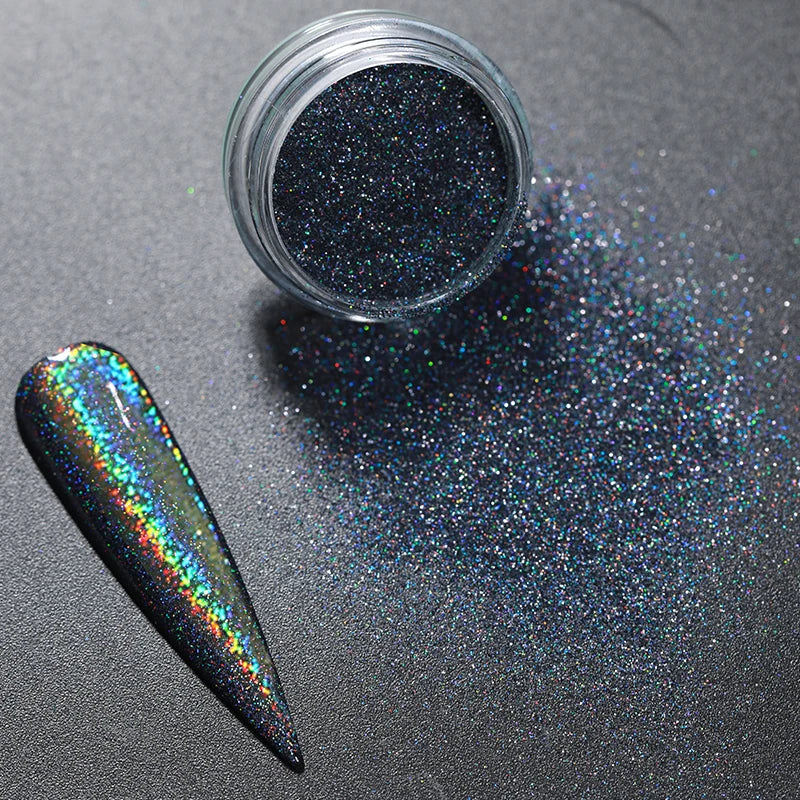 HOT Sale iridescent Powder on Nails iridescent Silver Glitter Chrome Nail Art Pigment Dust Shiny Gel Polish Flakes for Manicures