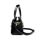 2-Layer Large Capacity Tote Bag | Luxury Handbags Women's Designer Crocodile Pattern Ladies Boston Shoulder Bag (High Quality)
