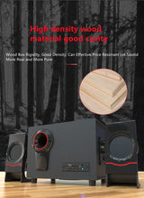 Système audio multimédia Bluetooth 2.1 Home Cinéma Surround Ordinateur Haut-parleur combiné actif en bois Câble AUX USB Post TV PC