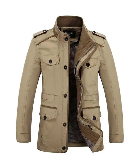 High Quality Men's Casual Jacket 6XL Male Windbreaker Oversized Cotton Classic Jackets Men Clothing Trench Coat A4F5806 - Lootquake