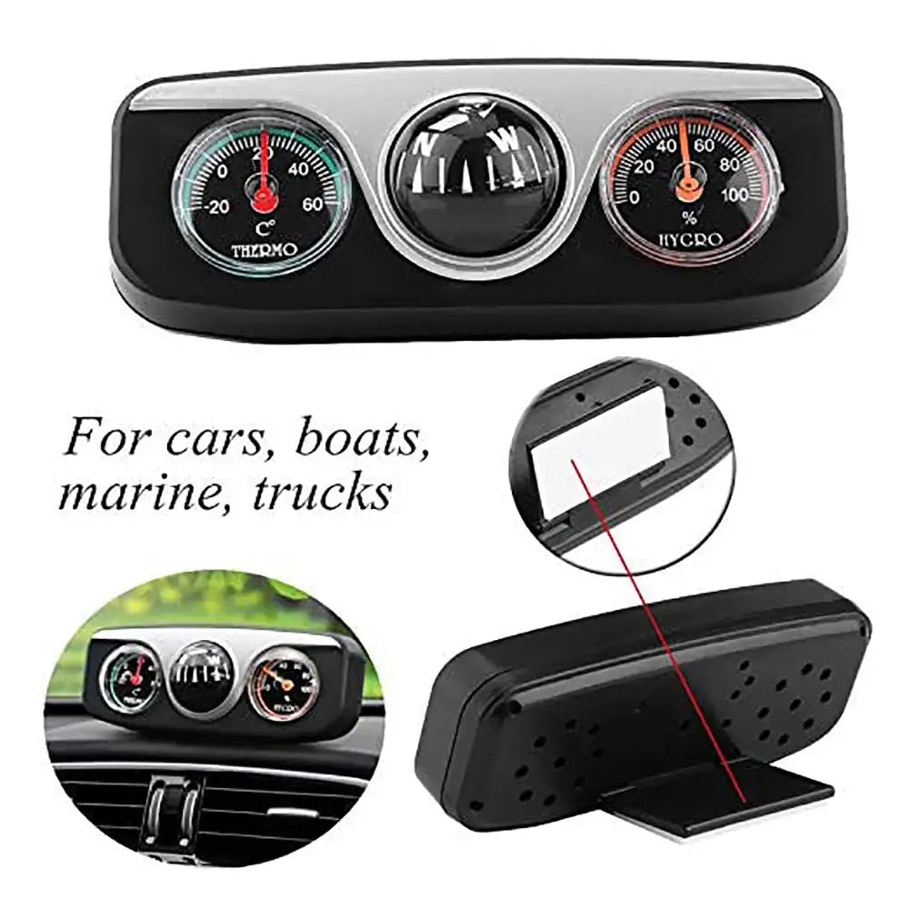 New Multi-functional Compass Dash Mount Navigation Direction Digital Auto Car Compass Thermometer Hygrometer for Boat Truck Auto - Lootquake