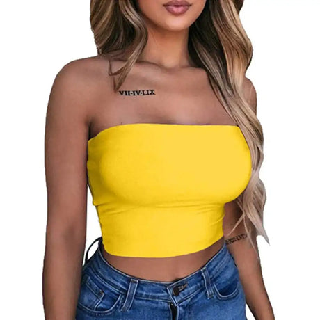 New Summer Solid Women Sexy Tank Top Bustier Bra Vest Crop Top Bralette Singlet T-Shirt Vintage Sleeveless Top - Lootquake