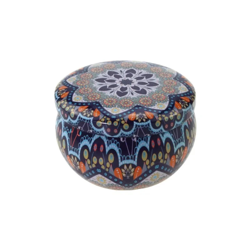 Velas perfumadas Caja vacía con flores Lata Fragancia Vela perfumada hecha a mano Cera de soja natural Decoración del hogar