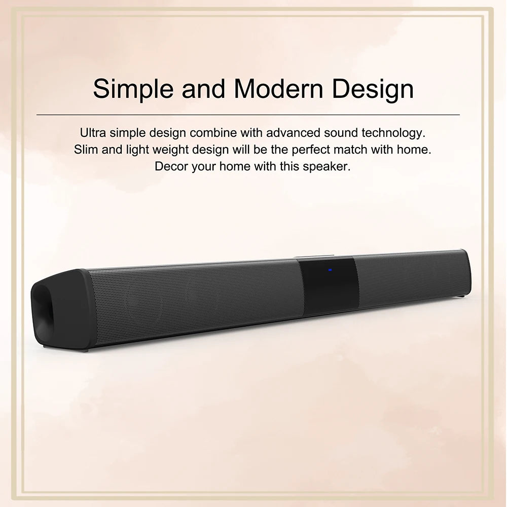 20W Wireless Bluetooth Soundbar Stereo Speakers Home Theater PC TV Sound Bar Surround Sound System AUX TF FM Radio Column BS28B