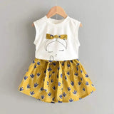 Bear Leader New Summer Casual Children Sets Chiffon Flowers Blue T-shirt Pants Girls Clothing Sets Kids Summer Set for 3-7 Years - Lootquake