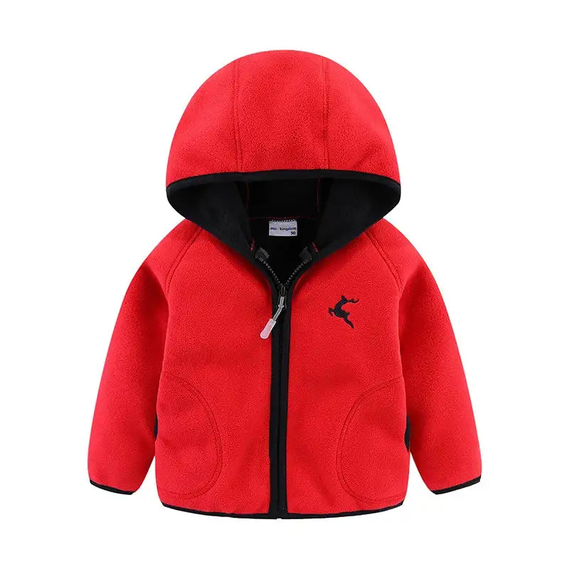 Mudkingdom Autumn Spring Girls Boys Hooded Fleece Jacket Windbreaker Zip up Reindeer Outerwear for Kids Clothes Children's Coat - Lootquake