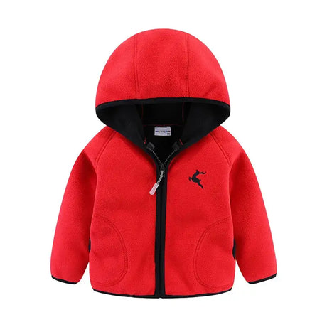 Mudkingdom Autumn Spring Girls Boys Hooded Fleece Jacket Windbreaker Zip up Reindeer Outerwear for Kids Clothes Children's Coat - Lootquake