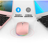 Wireless Mouse Gaming Mouse Backlight USB Compatible RGB Rechargeable Mice Silent Backlit Ergonomic Gaming Mouse for Laptop PC