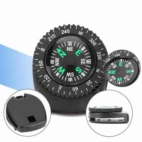 Mini Watch Strap Button Removable Compass Survival Mini Pocket Compass Outdoor Hiking Camping Accessories - Lootquake