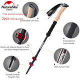 Naturehike Trekking Poles 2pcs Carbon Fiber Collapsible Telescopic Sticks Lightweight Walking Hiking Stick Climbing Stick - Lootquake