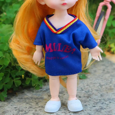 Dolls Clothes Suit For 16cm Doll Dress Up Accessories Sleeveless Top Casual Pants Denim Grid Dress Skirt Daily Wear Accessories - Lootquake