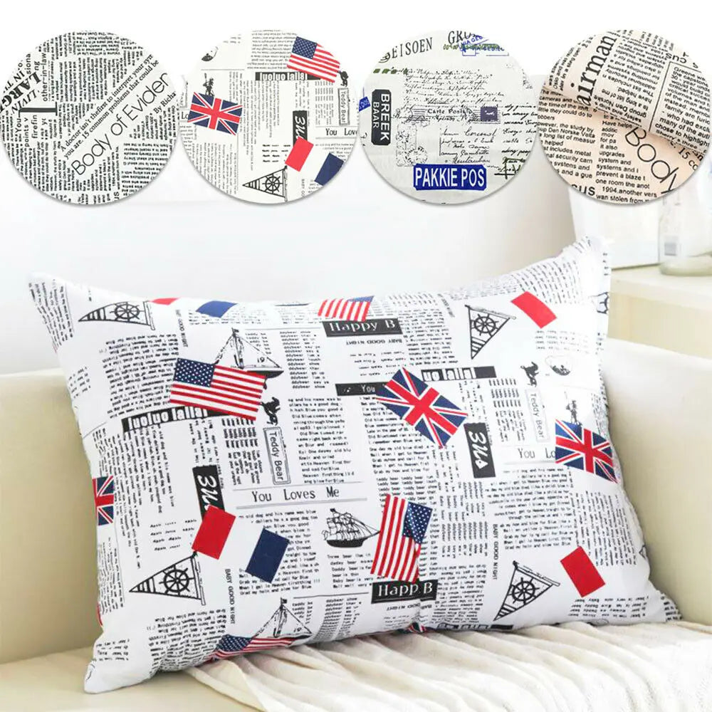 Tela estampada de periódico, tela acolchada de algodón y lino para costura DIY, mantel, cojín, mantel individual, bolsa de almacenamiento, materiales para manualidades