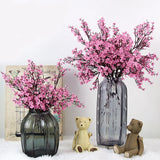 White Artificial Flowers Cherry Blossoms Gypsophila Fake Plants DIY Wedding Bouquet Vases for Home Decor Faux Christmas Branch