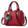 Embroidery Messenger Bags Women Leather Handbags Bags for Women Sac a Main Ladies hair ball Hand Bag - Lootquake