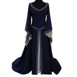 Vintage Gothic Dress Cosplay Costumes Autumn Winter Long Sleeve Medieval Witch Long Dress Halloween Costumes Vestidos de Fiesta - Lootquake