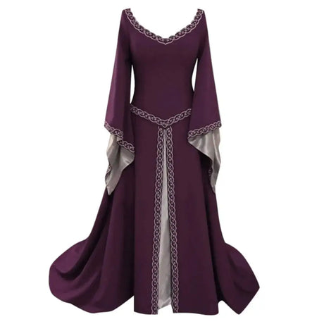 Vintage Gothic Dress Cosplay Costumes Autumn Winter Long Sleeve Medieval Witch Long Dress Halloween Costumes Vestidos de Fiesta - Lootquake