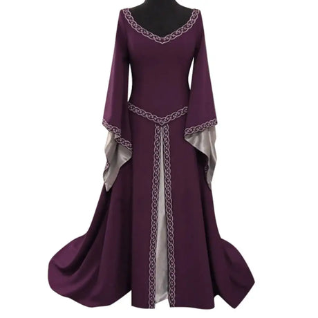 Vintage Gothic Dress Cosplay Costumes Autumn Winter Long Sleeve Medieval Witch Long Dress Halloween Costumes Vestidos de Fiesta - Lootquake
