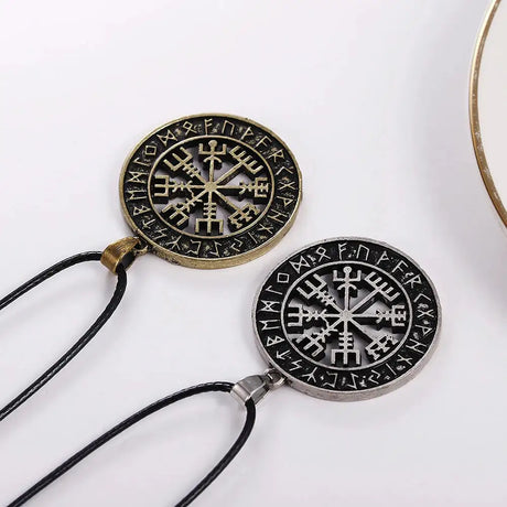 New Odin Symbol Rune Amulet Ally Chain Compass Viking Pendant Necklace Vegvisir Fashion Vintage Necklaces Jewelry Couple Gifts - Lootquake
