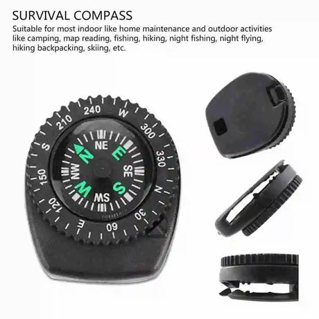 Mini Watch Strap Button Removable Compass Survival Mini Pocket Compass Outdoor Hiking Camping Accessories - Lootquake