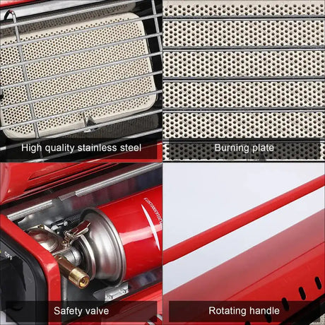 Outdoor Heater 1300W Portable Dual-Use Heating Stove Liquefied Gas Mini Tent Heater Grill Stove Tent Heater For Camping - Lootquake