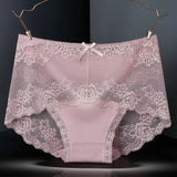 7Pcs Cotton Women's underwear lace transparent panties comfortable antibacterial plus size pants female sexy lingerie - Lootquake