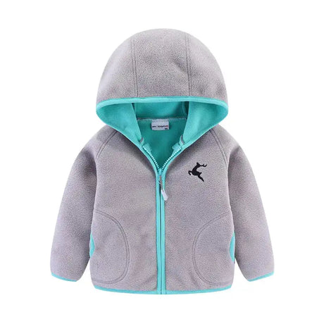 Mudkingdom Autumn Spring Girls Boys Hooded Fleece Jacket Windbreaker Zip up Reindeer Outerwear for Kids Clothes Children's Coat - Lootquake