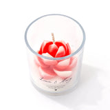 Bougie parfumée d'aromathérapie en verre rose succulent AIKUN 8 * 9 cm avec couvercle en bois et boîte d'emballage en stock expédiée depuis les États-Unis