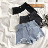 Casual High Waist Denim Shorts Women Summer Pocket Tassel Hole Ripped jeans Short Female Femme Short Pants Women - Lootquake