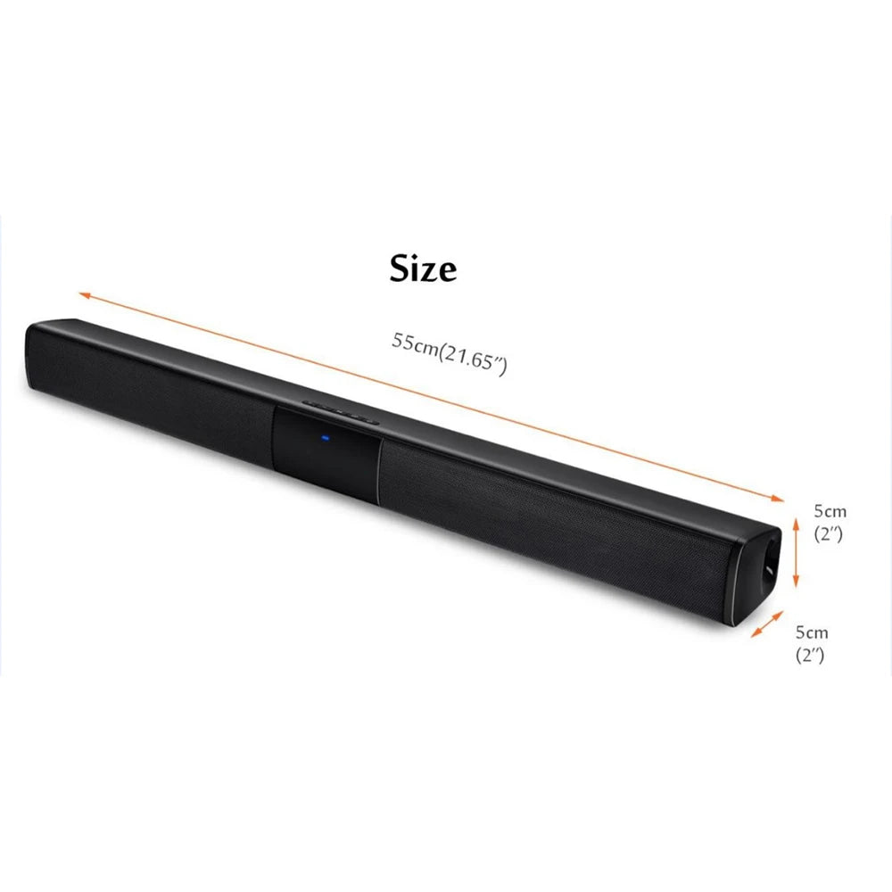 20W Wireless Bluetooth Soundbar Stereo Speakers Home Theater PC TV Sound Bar Surround Sound System AUX TF FM Radio Column BS28B