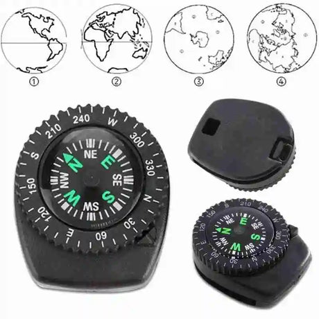 Mini Watch Strap Button Removable Compass Survival Mini Pocket Compass Outdoor Hiking Camping Accessories - Lootquake
