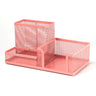 Mesh Desk Organizer Metal Office Storage Box with Compartment Stationery Holder Office Supplies