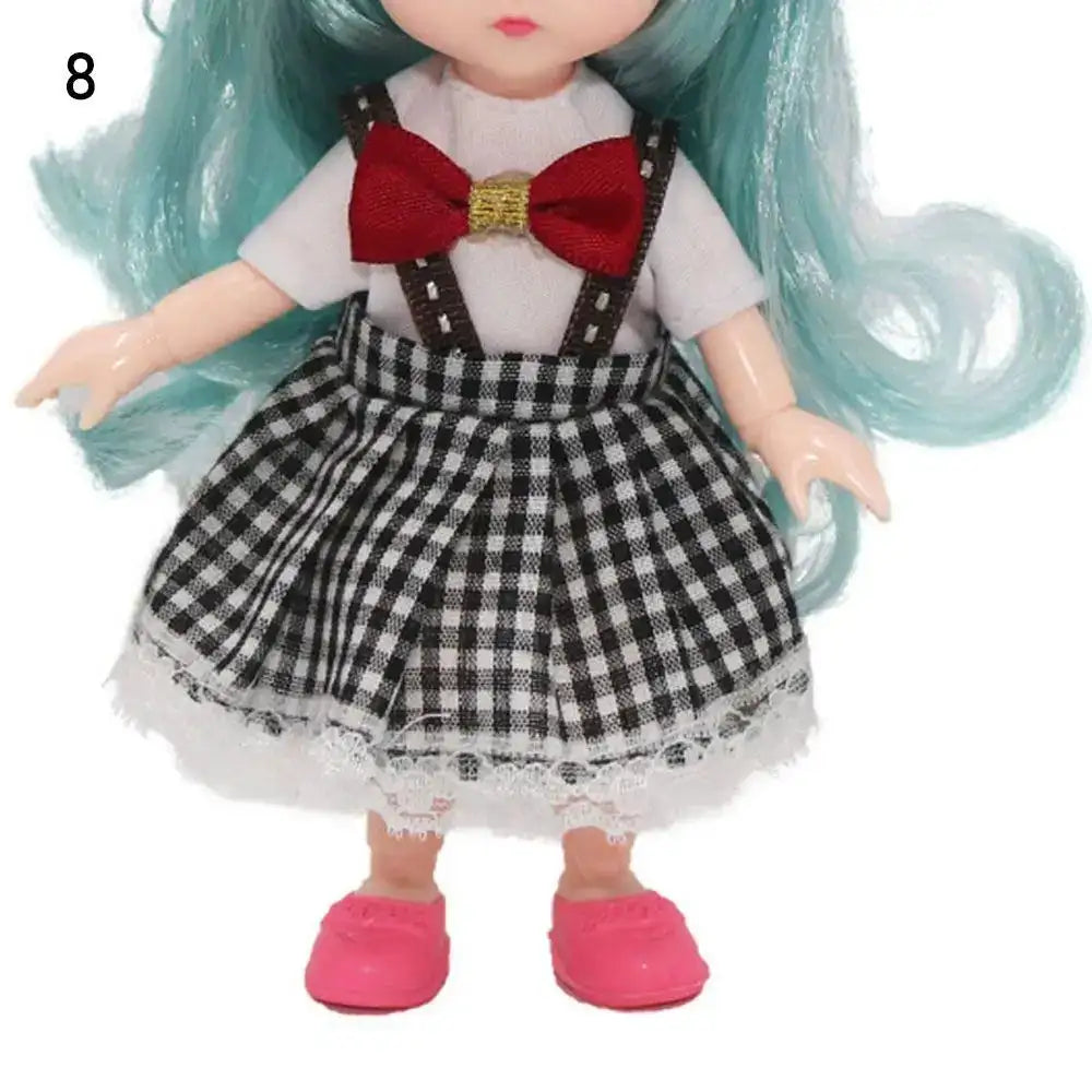 Ropa para muñecas de 16 cm, accesorios de vestir, camiseta sin mangas, pantalones casuales, vestido de mezclilla de rejilla, falda, accesorios de uso diario