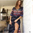 1pcs/lot Women Bohemia V-neck Three Quarter Sleeve Floral Print Ethnic Autumn Beach Boho Long Dress - Lootquake