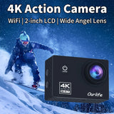 Cámara de acción ultra HD 4K 30 fps 720P 120 fps Wifi inalámbrica de 16 MP con lapso de tiempo subacuático para deportes extremos