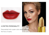 Glitter Lipstick Moisturizing Makeup Velvet Matte Gold Lipstick Waterproof Lipstains Sexy Shiny Red Cosmetics Pigment Nude Rouge