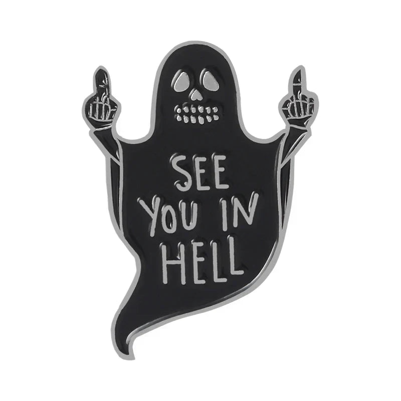 Plague Doctor Grim Reaper Skull Heart Enamel Lapel Pin