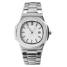 BARAMON Wrist Watches for Men Nautilus Stainless Steel Quartz Movement Date Luxury Style Mens Luminous Hands Casual Business Watches - Lootquake