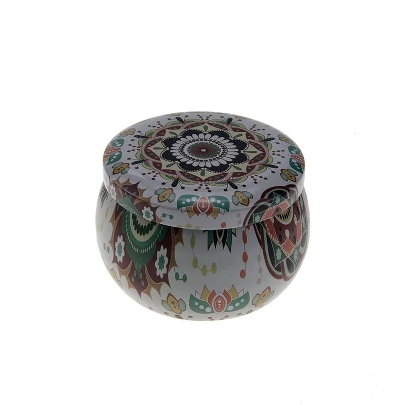 Velas perfumadas Caja vacía con flores Lata Fragancia Vela perfumada hecha a mano Cera de soja natural Decoración del hogar