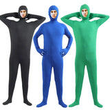 Halloween Costume for Adults & Kids Solid Black JumpSuit Invisible Man & Cat Character Men's Tight Invisibility Clothes