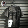 Old style hip hop fashion men's short sleeve T-shirt color matching style tooling 5-sleeve men's T-shirt - Lootquake
