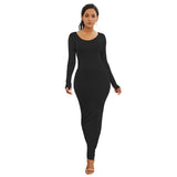 HOT SALES!!! Spring Autumn Sexy Long Dress Women Long Sleeve Round Neck Bodycon Maxi Dress evening party Dress - Lootquake